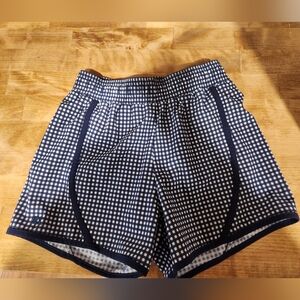 Navy Checkered Kids Shorts